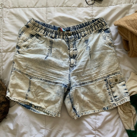 Vintage Acid Wash Jean Shorts 80s 14 34 high rise - Picture 2 of 5